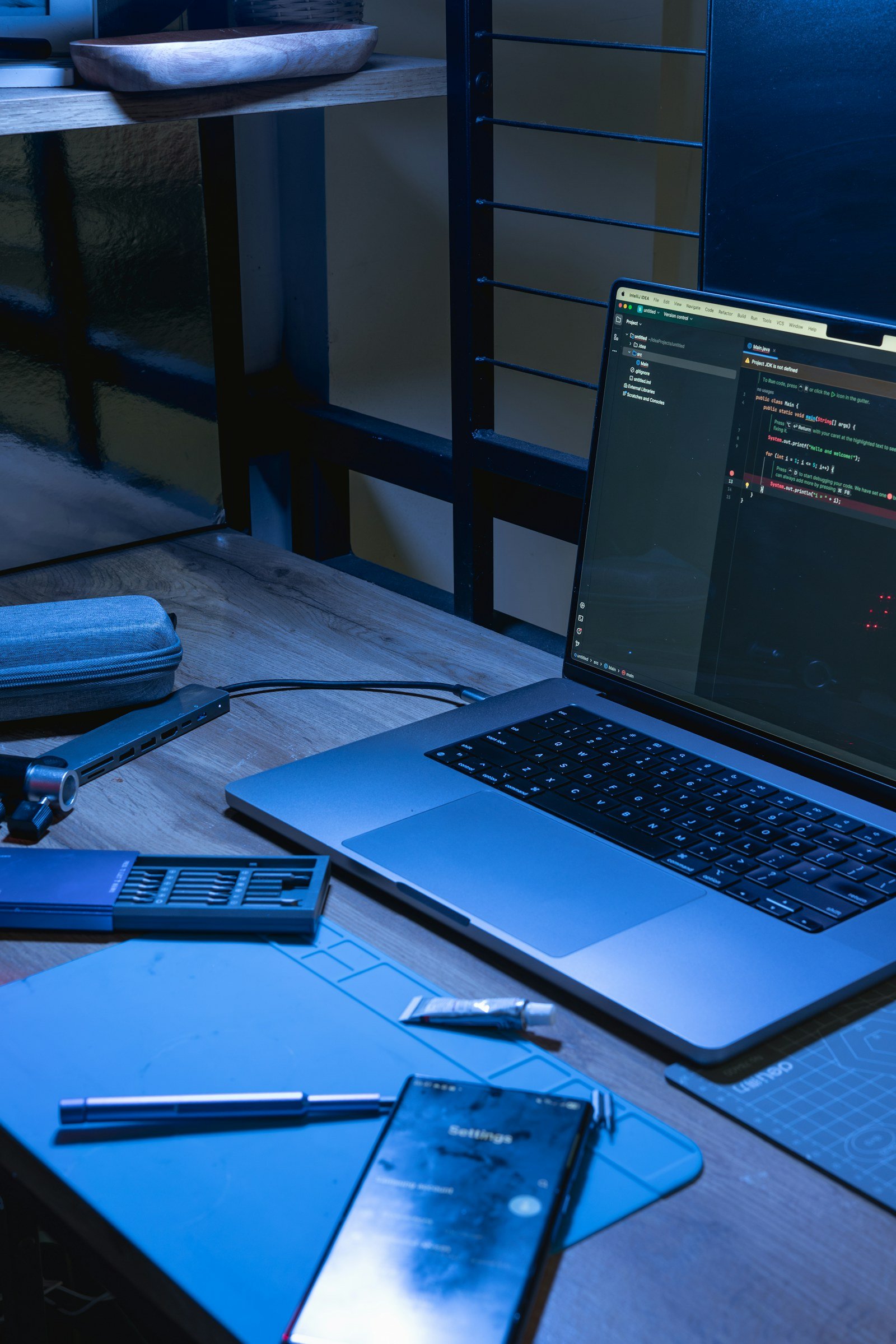 Laptop displaying source code